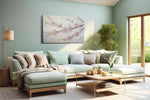 Blossoms of Serenity floral canvas print, hanging on wall