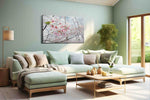 Blossoms of Serenity III floral canvas print, hanging on wall