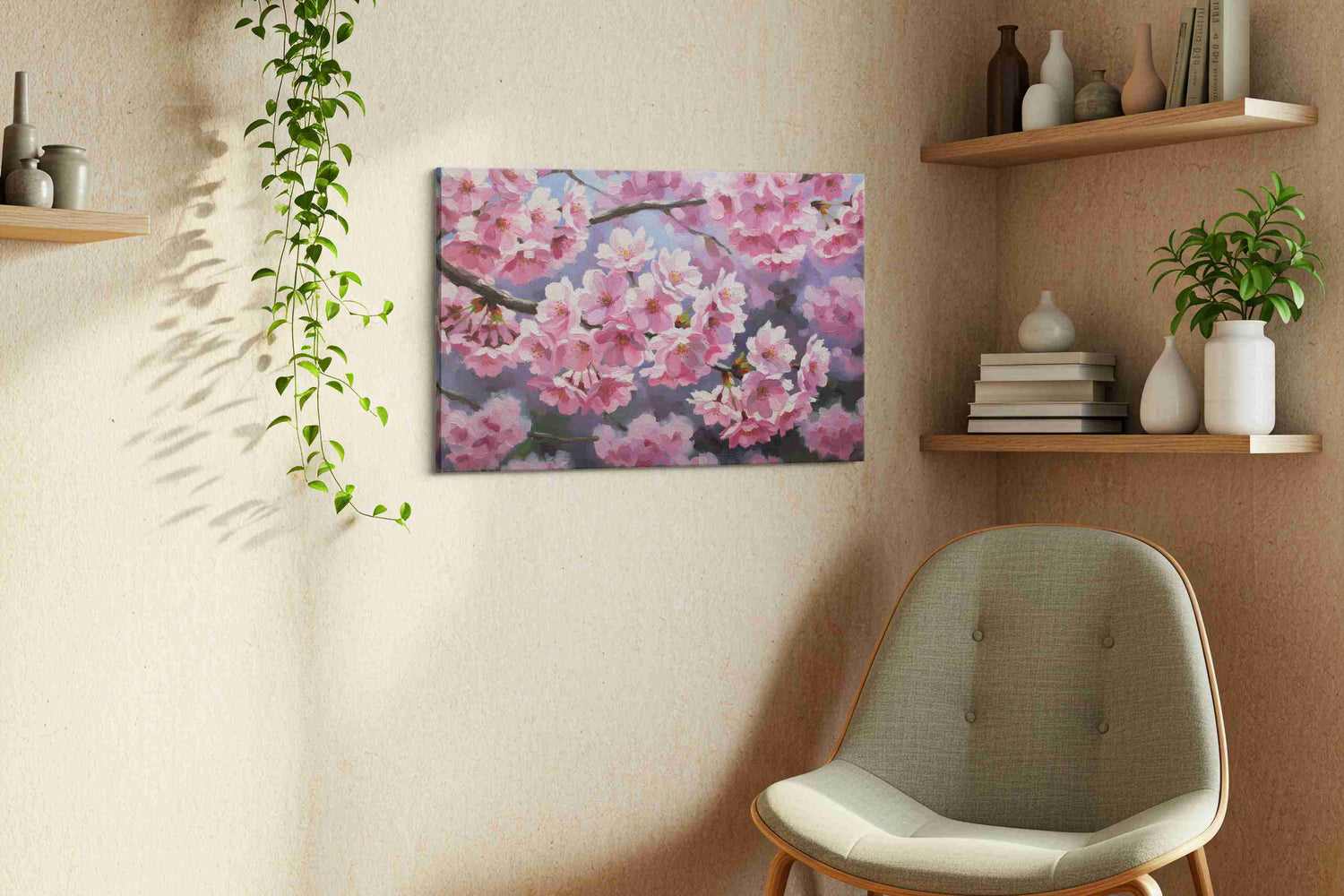 Blossoms of Serenity V – floral canvas wall art, gallery-wrapped, ready to hang