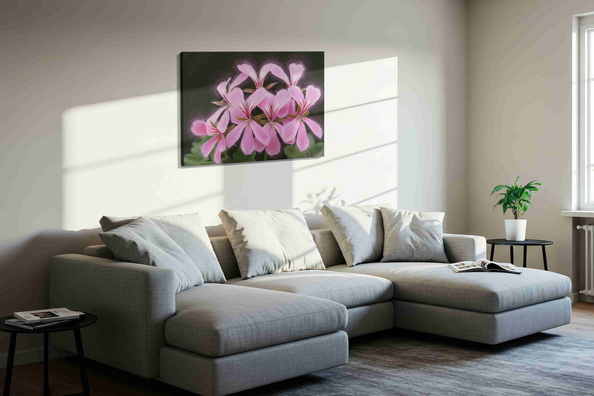 Blush of Blooming Petals – floral canvas wall art, gallery-wrapped, ready to hang