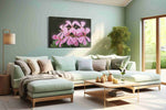 Blush of Blooming Petals floral canvas print, hanging on wall