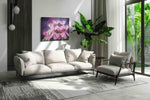 Blush of Twilight Petals floral canvas print, on wall, lifestyle preview