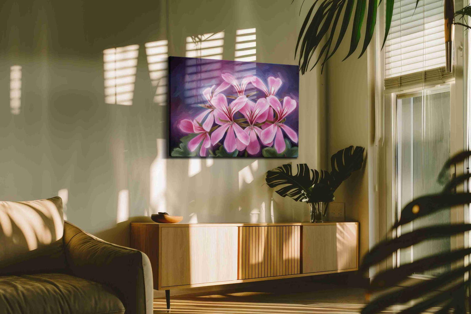 Blush of Twilight Petals – floral canvas wall art, gallery-wrapped, ready to hang