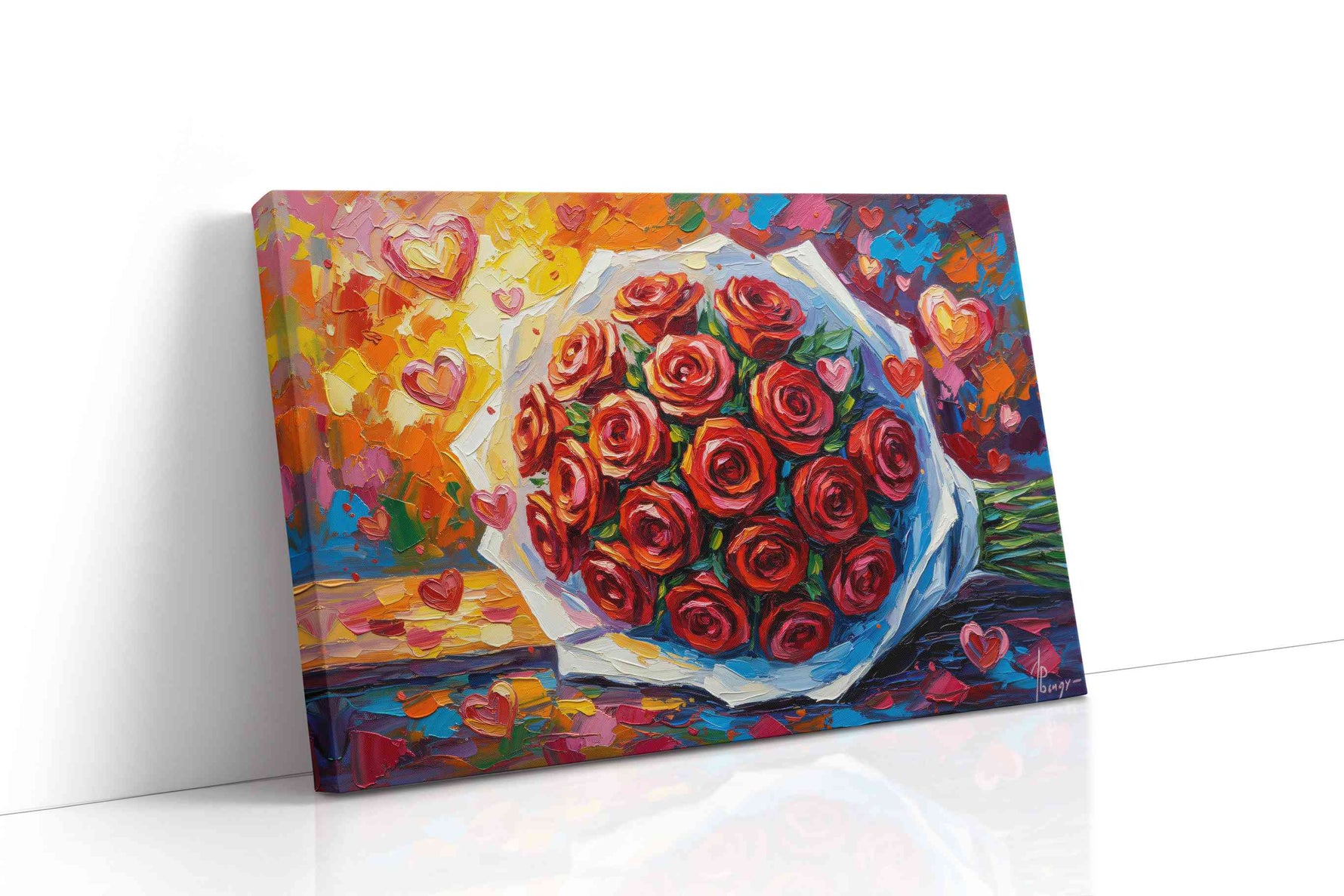 Bouquet of Eternal Blossoms floral canvas print gallery-wrapped landscape canvas studio shot