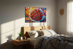 Bouquet of Eternal Blossoms floral canvas print, displayed in a bedroom