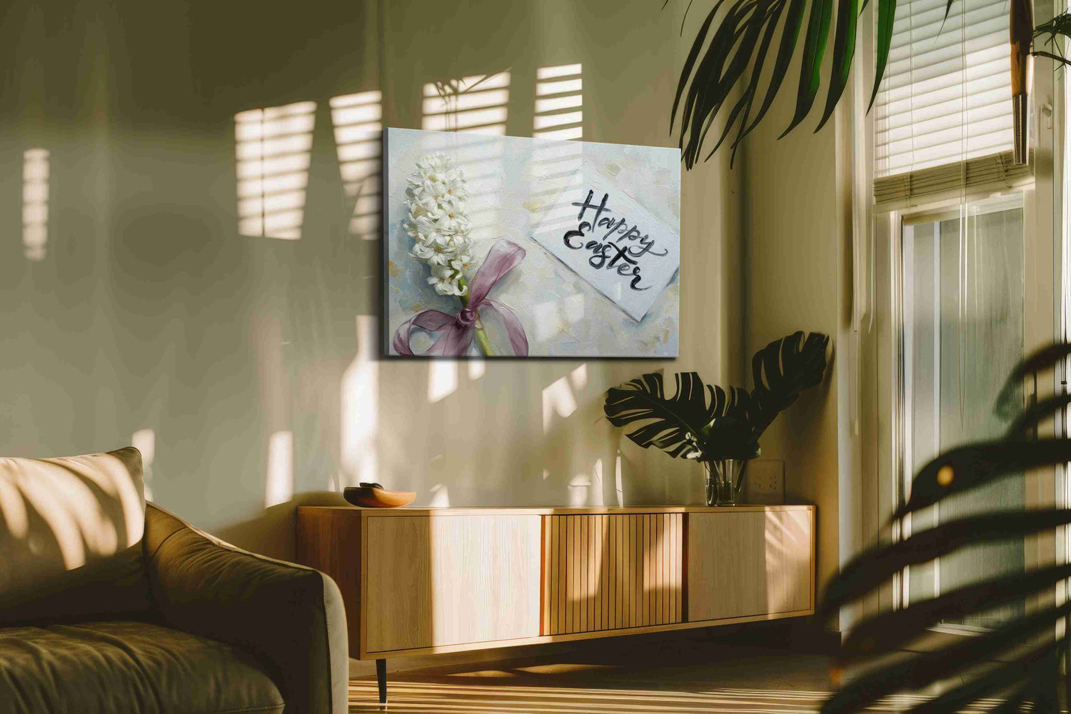 Easter Blossom Joy – spring canvas wall art, gallery-wrapped, ready to hang