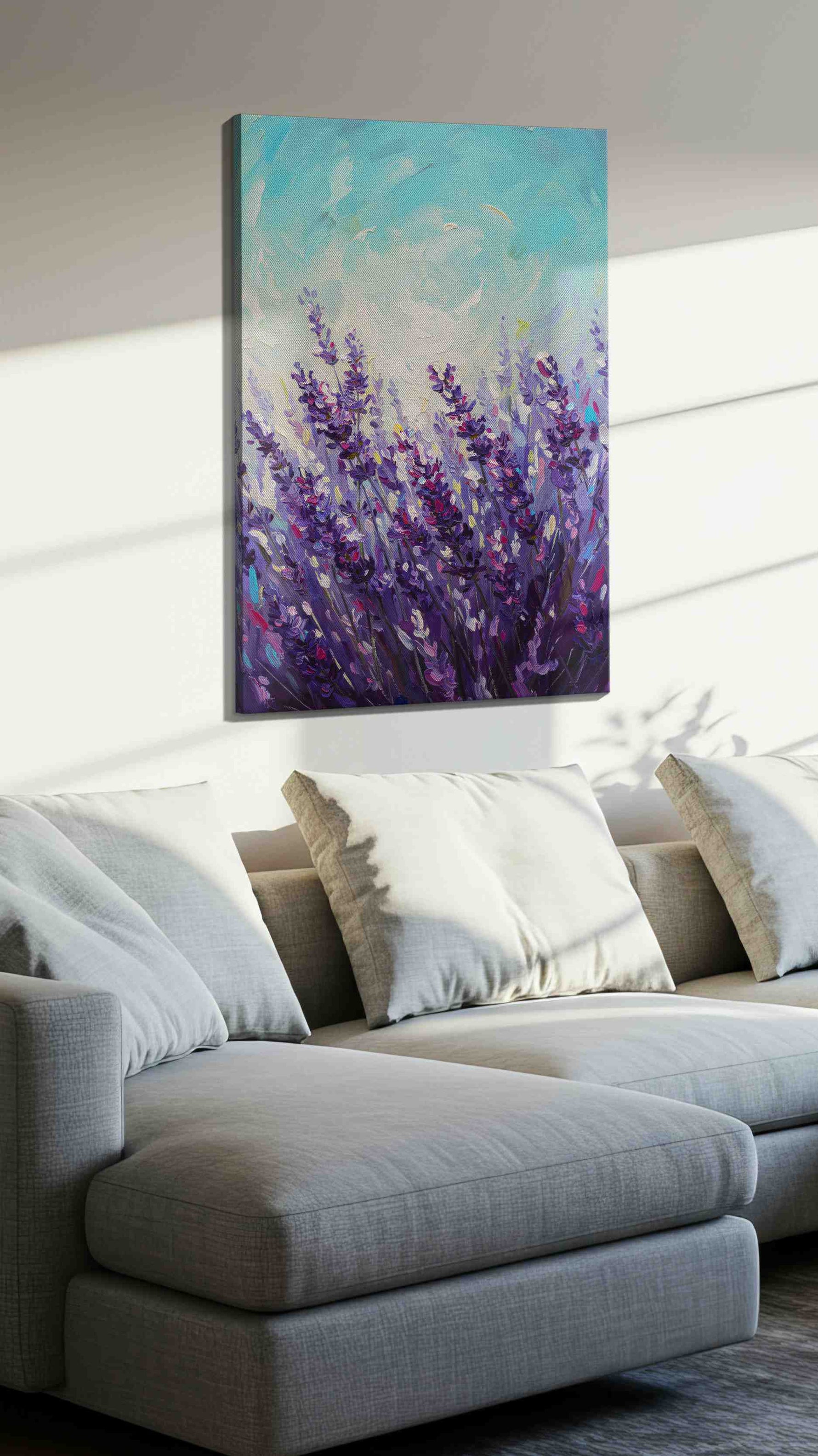 Lavender Dreams at Dawn – nature canvas wall art, gallery-wrapped, ready to hang