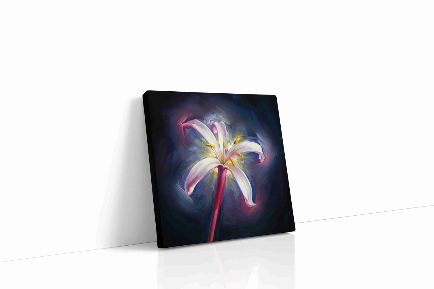 Luminous Lily Radiance floral canvas print, gallery-wrapped, ready to hang