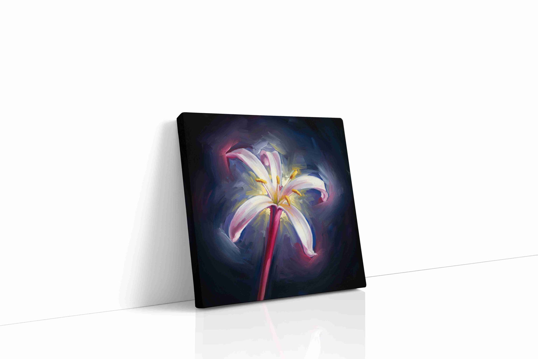 Luminous Lily Radiance floral canvas print, gallery-wrapped, ready to hang