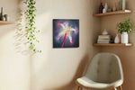 Luminous Lily Radiance floral canvas print, displayed in a living room