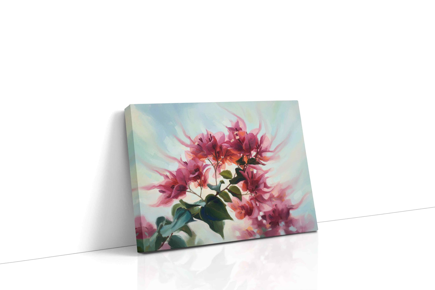 Radiant Blooms in Light floral canvas print gallery-wrapped landscape canvas studio shot