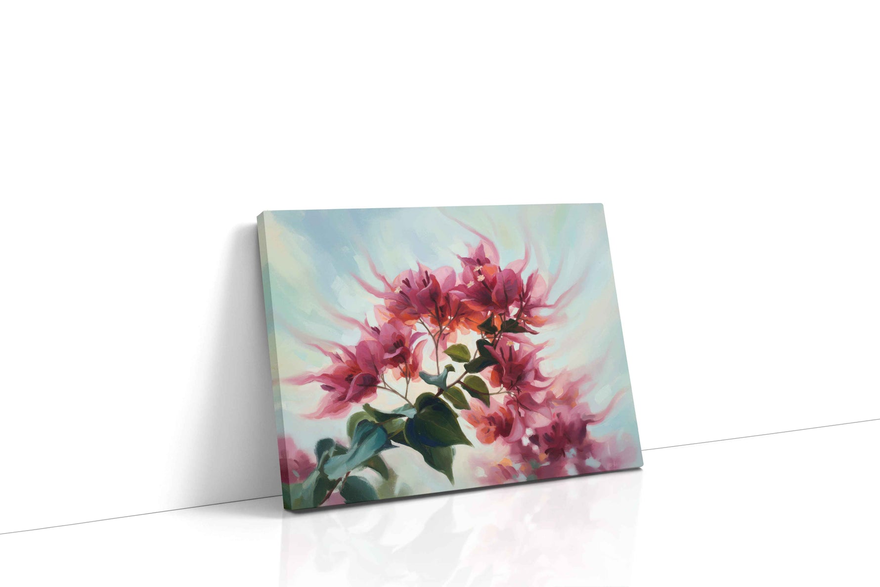 Radiant Blooms in Light floral canvas print, gallery-wrapped, ready to hang