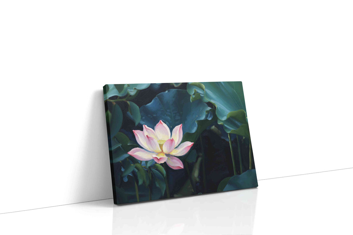 Serenity in Bloom floral canvas print gallery-wrapped landscape canvas studio shot
