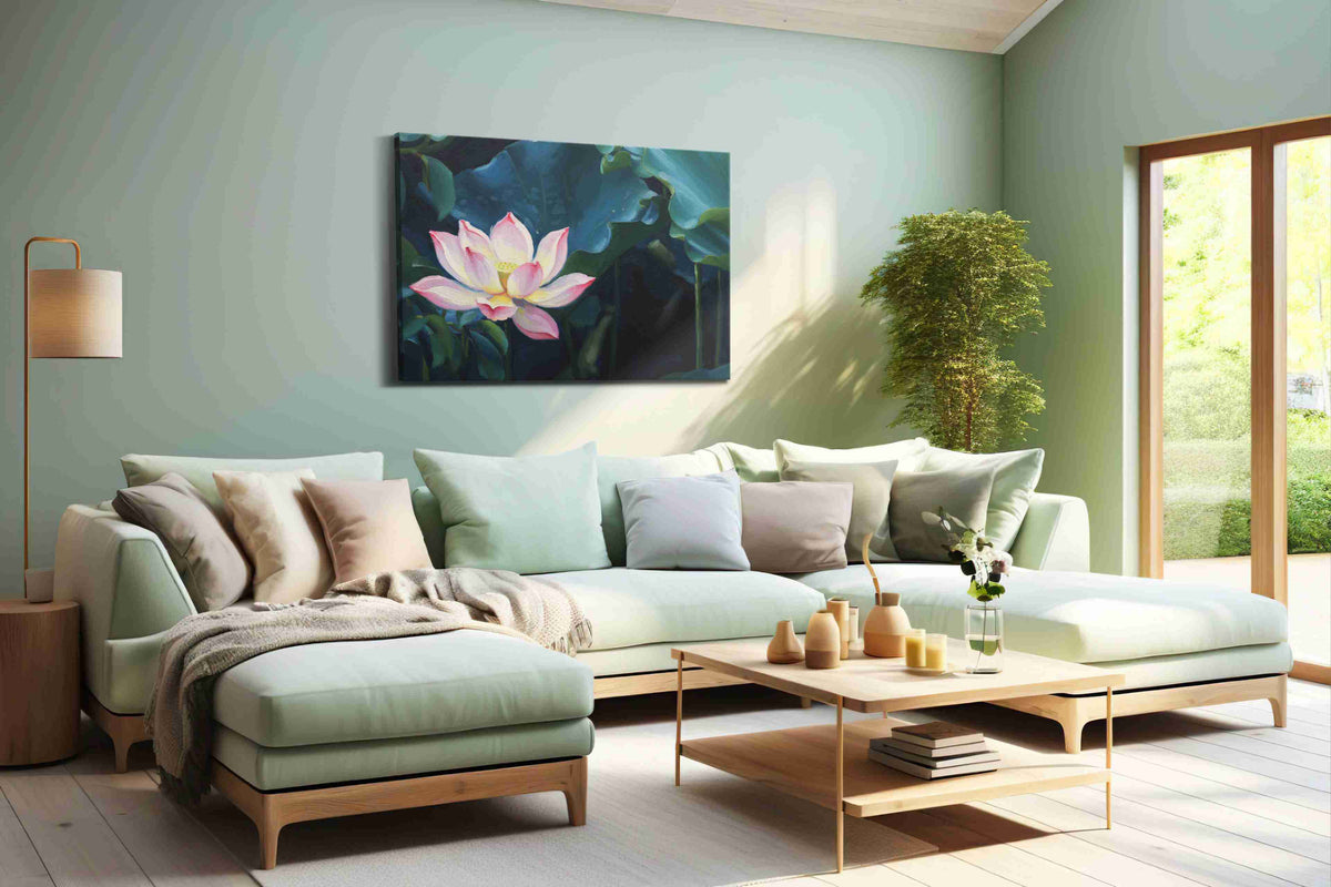 Serenity in Bloom – floral canvas wall art, gallery-wrapped, ready to hang