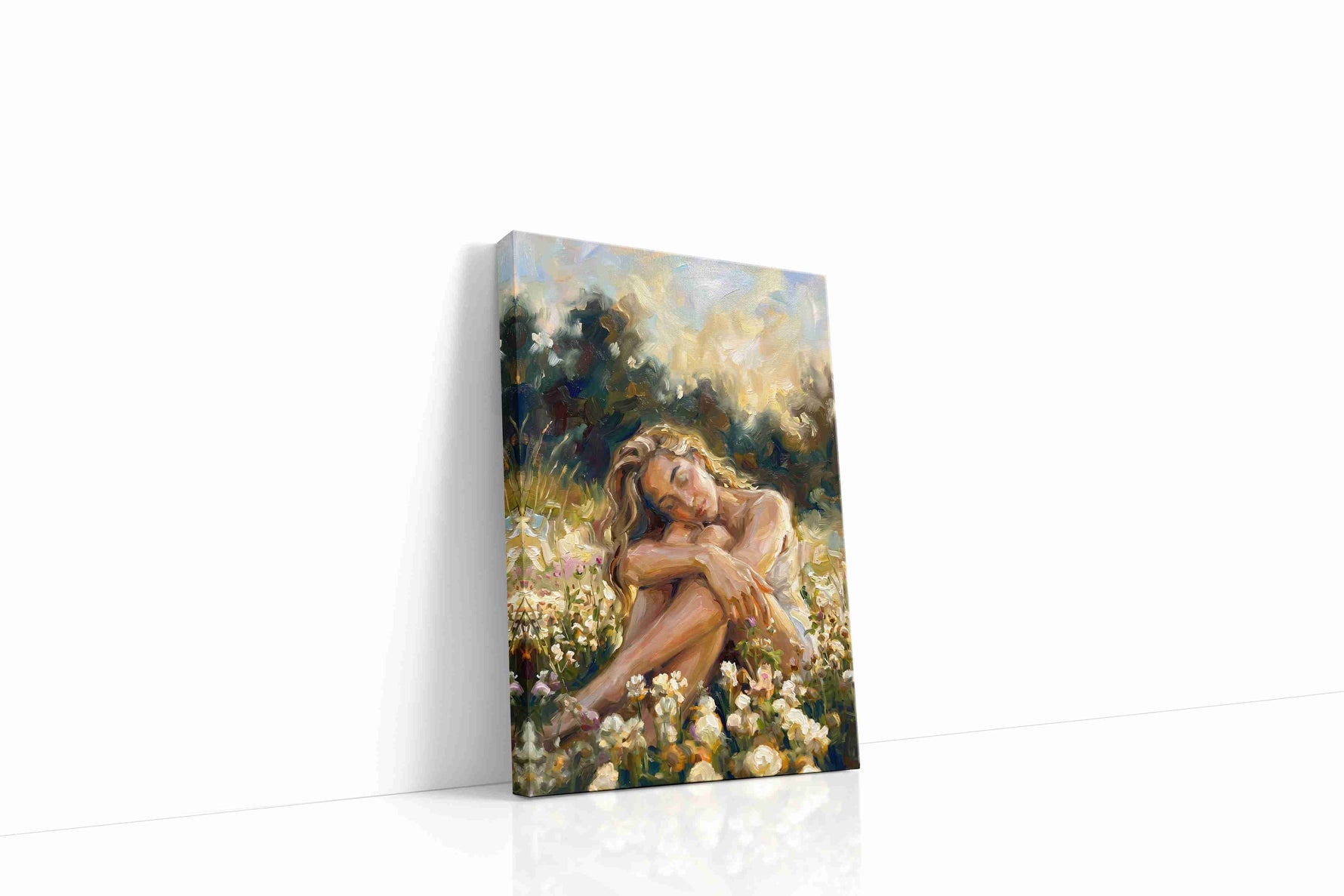 Serenity in Blossoms landscape canvas print, gallery-wrapped, ready to hang