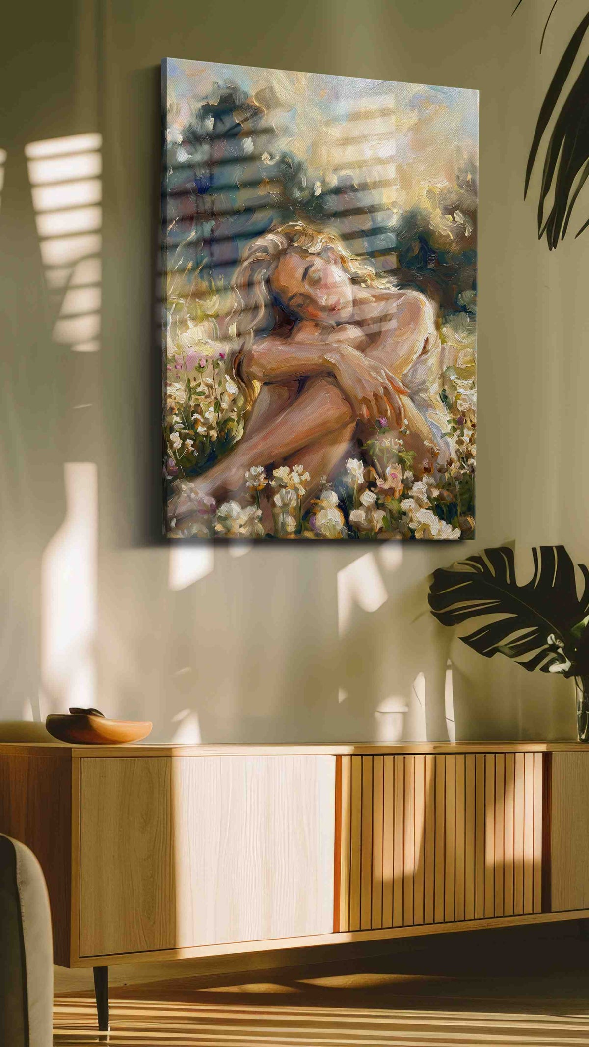 Serenity in Blossoms landscape canvas print, on wall, lifestyle preview