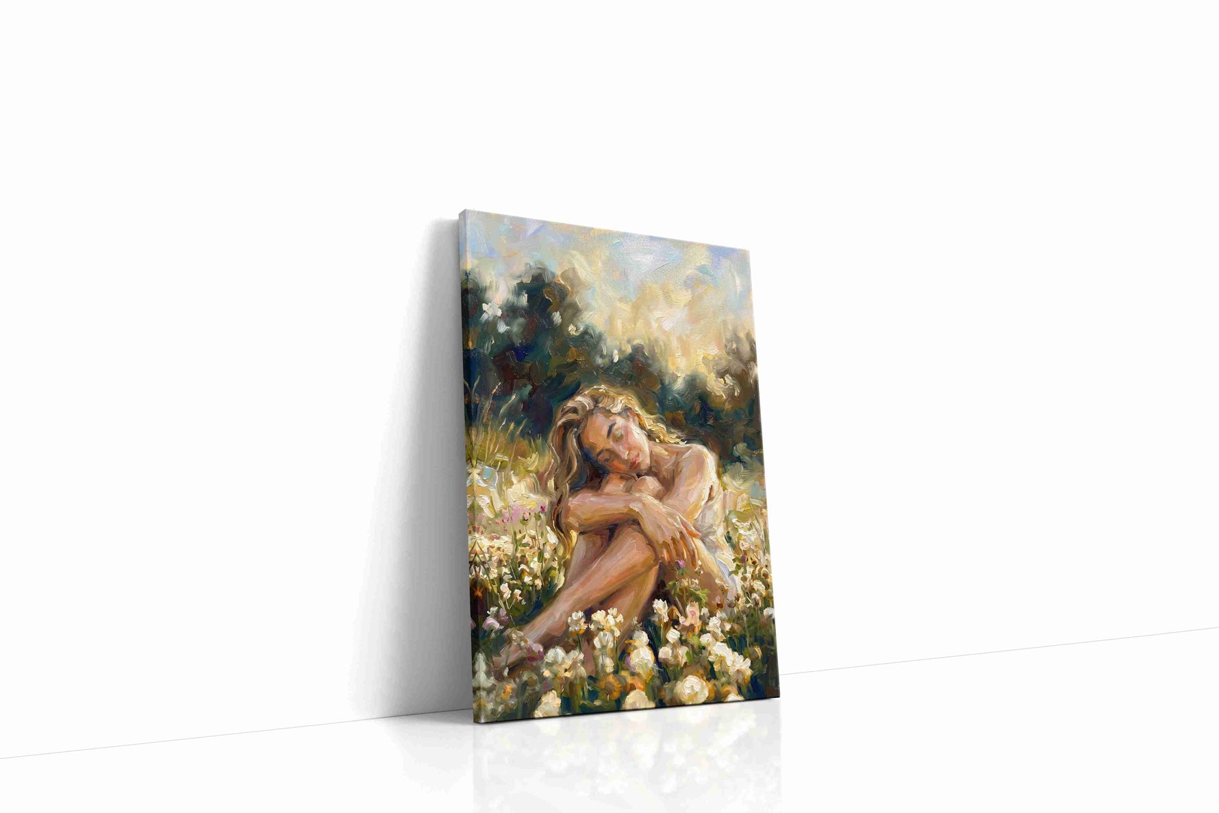 Serenity in Blossoms landscape canvas print gallery-wrapped portrait canvas studio shot