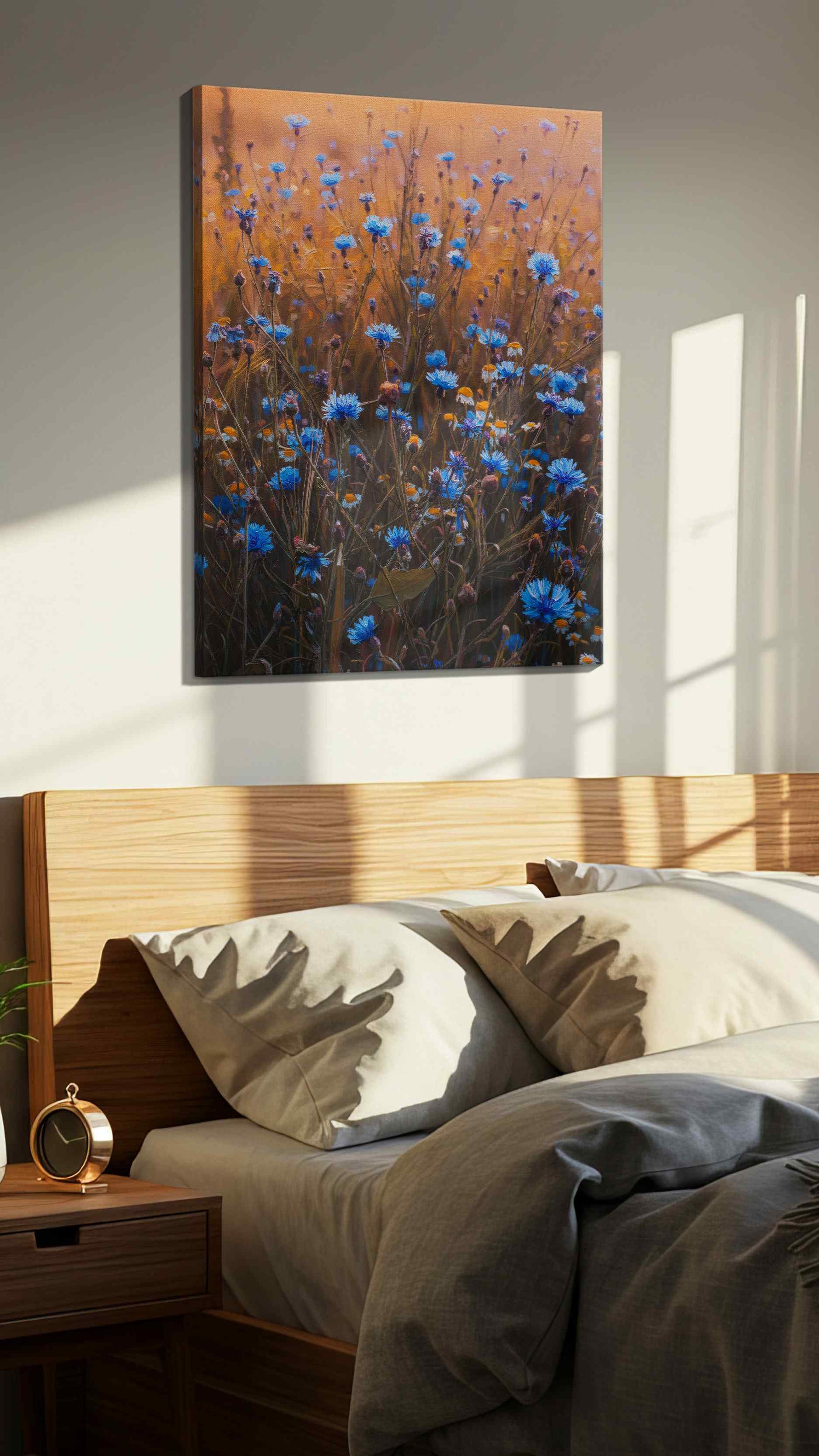 Twilight Meadow Symphony – floral canvas wall art, gallery-wrapped, ready to hang
