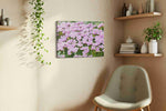 Whisper of Spring Blooms floral canvas print, displayed in a living room