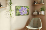 Whisper of the Bloom floral canvas print, displayed in a living room