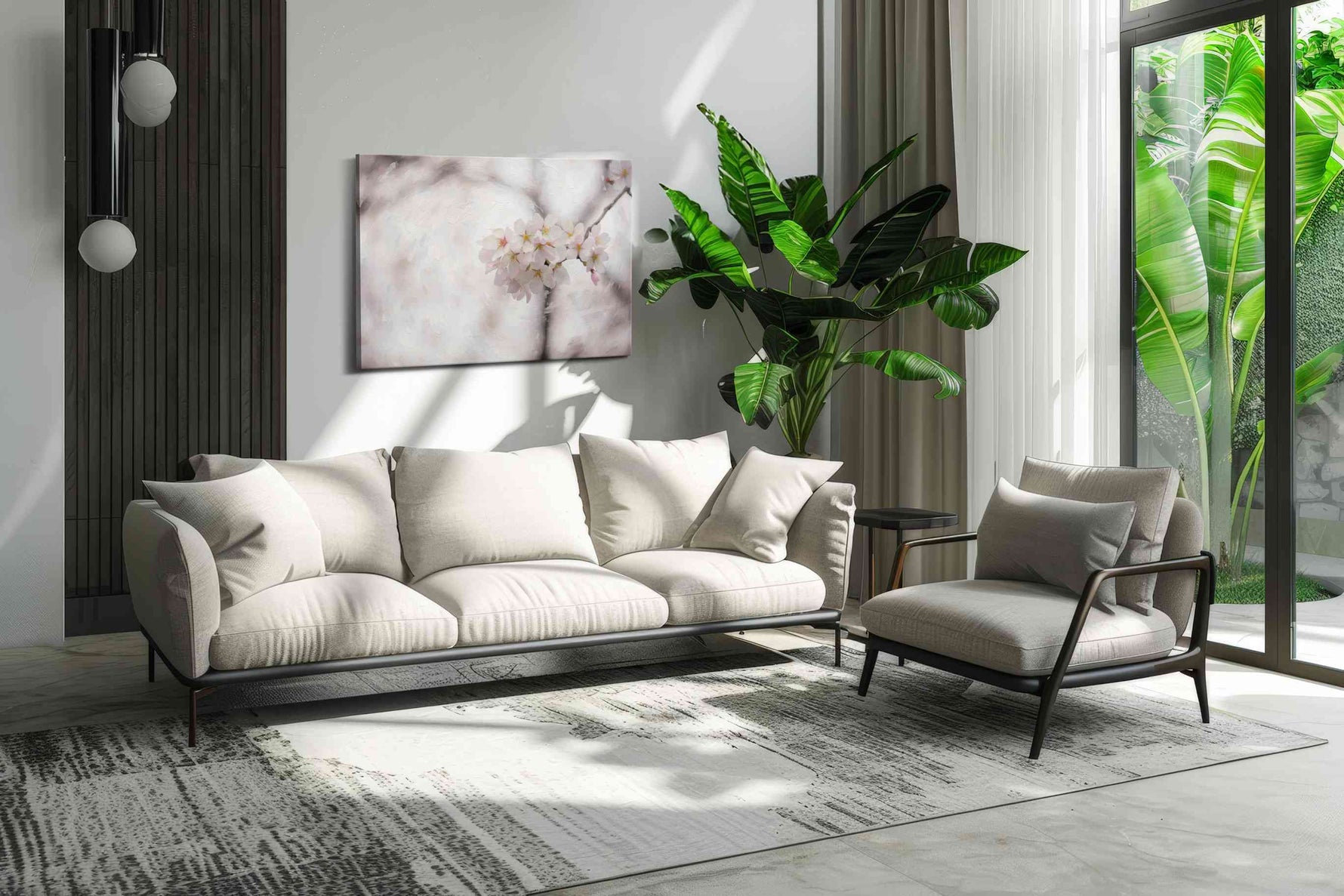 Whispers of Blossom Dreams floral canvas print, on wall, lifestyle preview