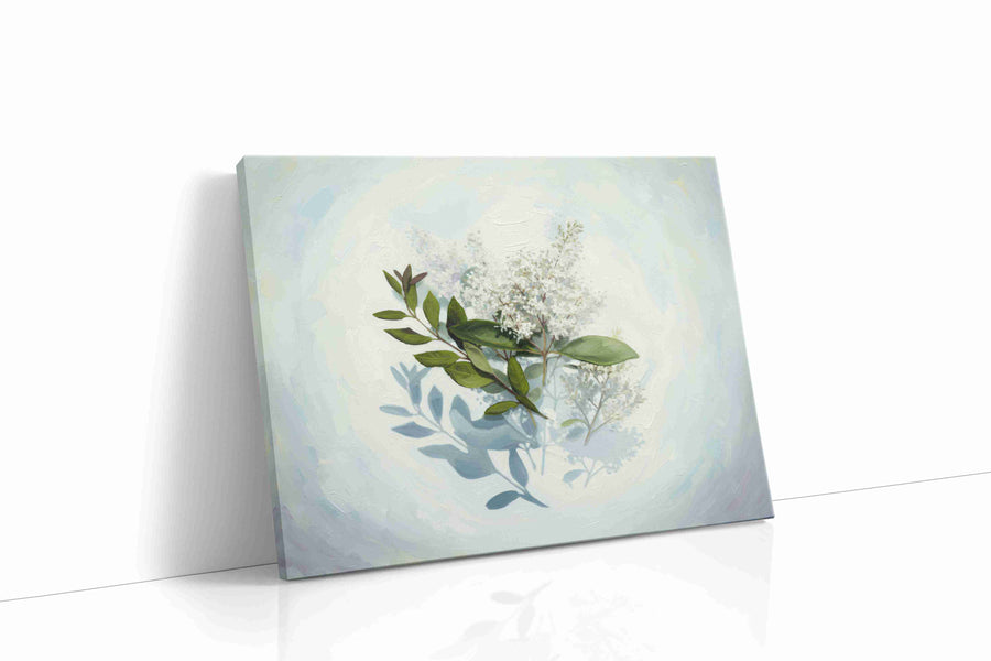 Whispers of Lilac Serenity II leaves canvas print, gallery-wrapped, ready to hang