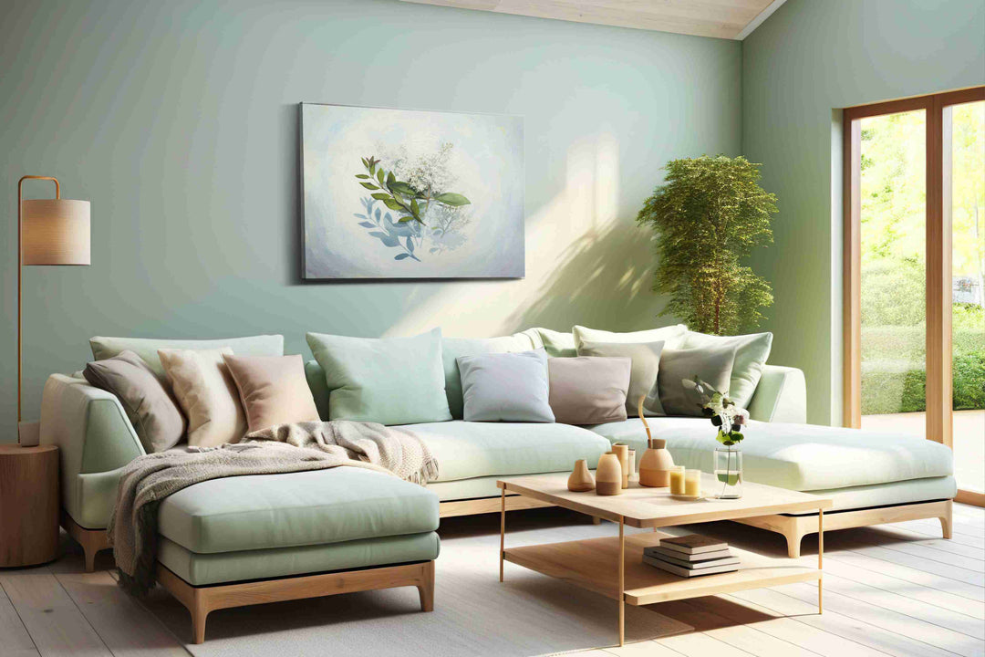 Whispers of Lilac Serenity II – leaves canvas wall art, gallery-wrapped, ready to hang