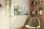 Whispers of Springtime Blossoms floral canvas print, hanging on wall — view 2