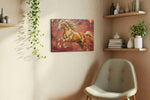 Celestial Gallop horses canvas print, displayed in a living room
