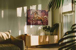 Celestial Gallop horses canvas print in a contemporary interior mockup