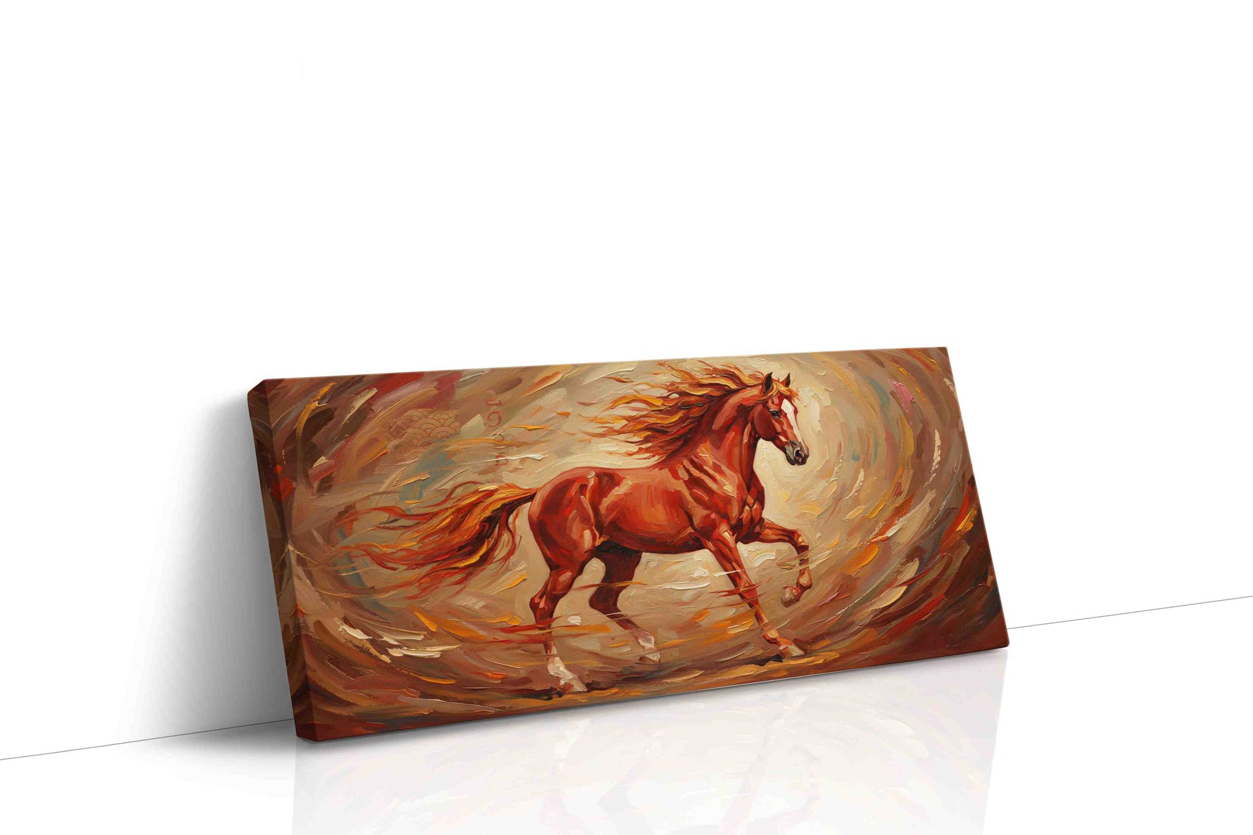 Flame-Hued Gallop horses canvas print gallery-wrapped landscape canvas studio shot