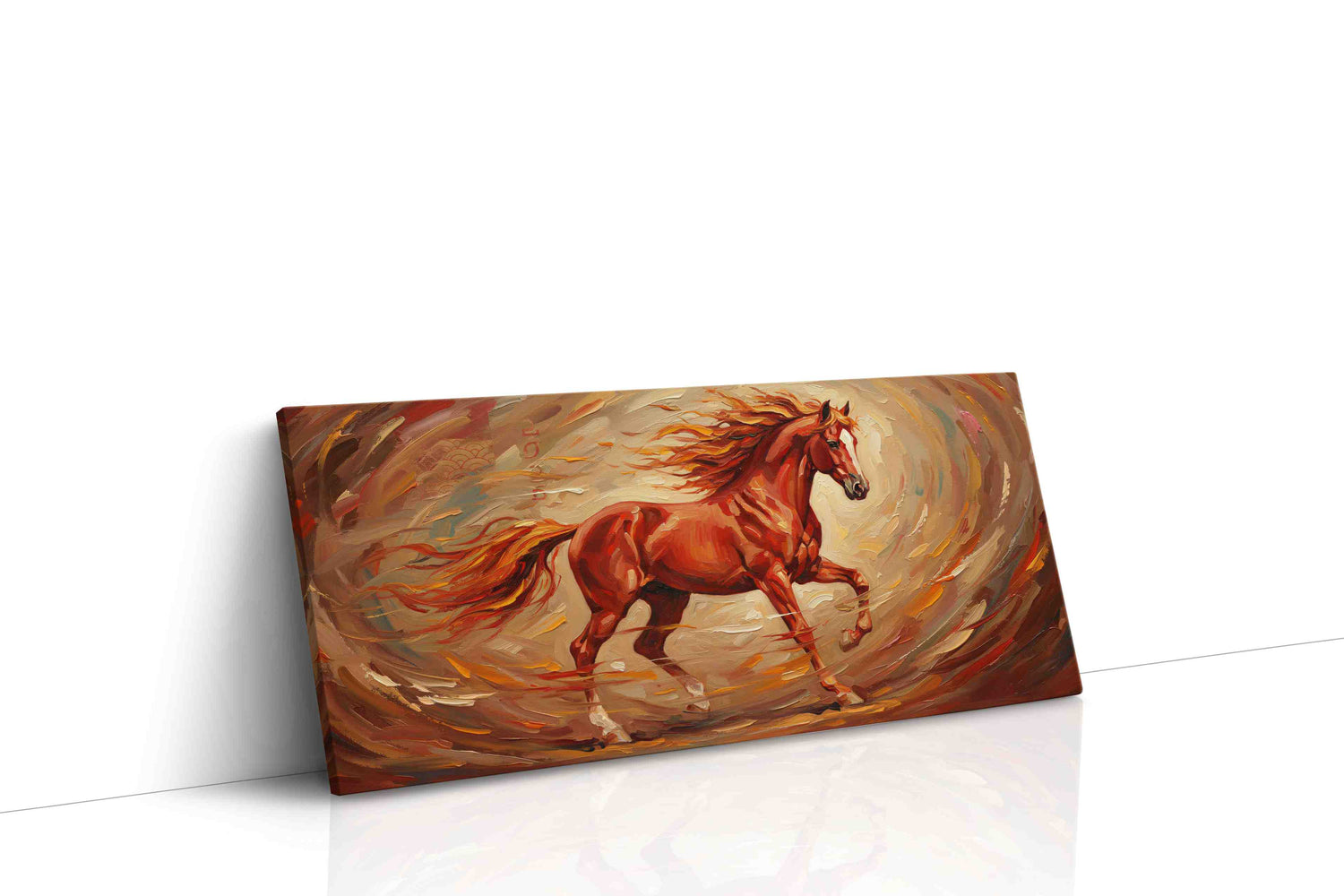 Flame-Hued Gallop horses canvas print, gallery-wrapped, ready to hang