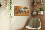Gallop of Autumn Spirits horses canvas print styled in a living room
