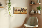 Gallop of Champions horses canvas print in a living room scene