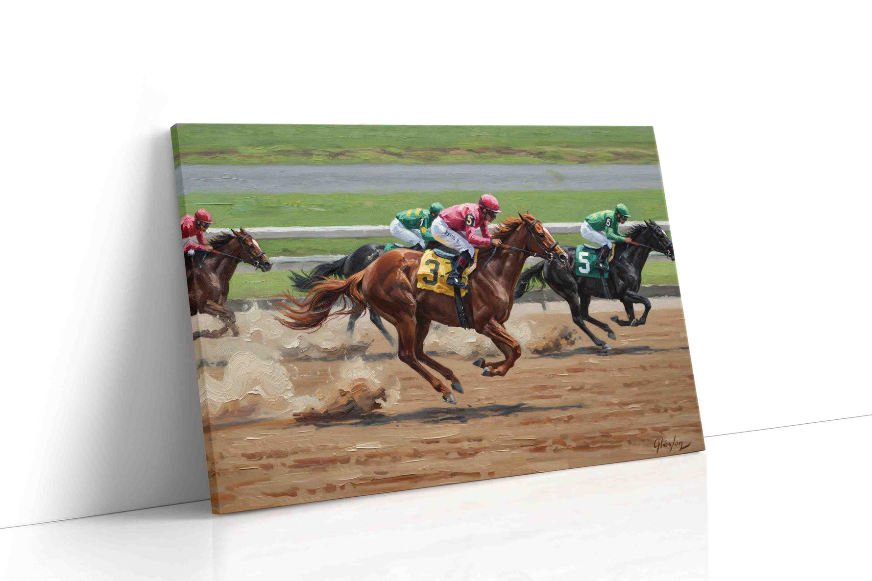 Gallop of Champions IV horses canvas print gallery-wrapped landscape canvas studio shot