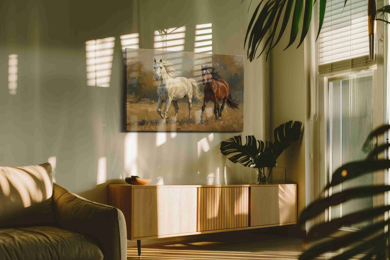 Gallop of Grace and Strength – horses canvas wall art, gallery-wrapped, ready to hang