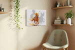 Gallop of Shadows horses canvas print, displayed in a living room
