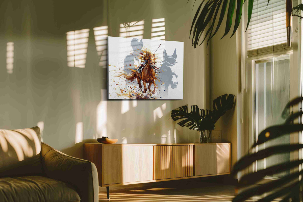 Gallop of Shadows horses canvas print, on wall, lifestyle preview