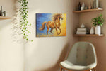 Gallop of the Elements horses canvas print, displayed in a living room