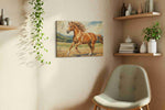Gallop of the Orient Wind horses canvas print, displayed in a living room