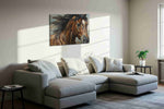 Gallop of the Wild Spirit horses canvas print, displayed in a living room