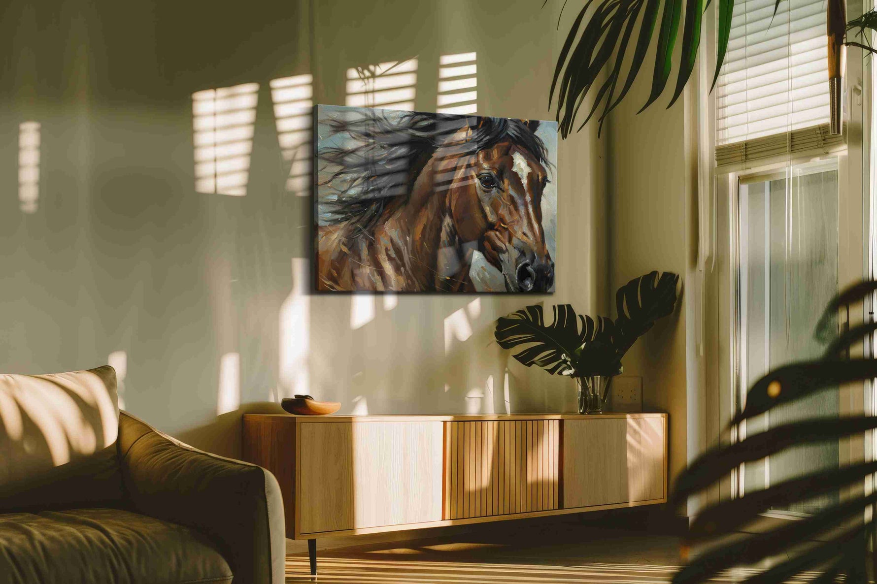 Gallop of the Wild Spirit horses canvas print, on wall, lifestyle preview