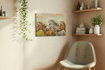 Gallop of the Windswept Trio horses canvas print, hanging on wall