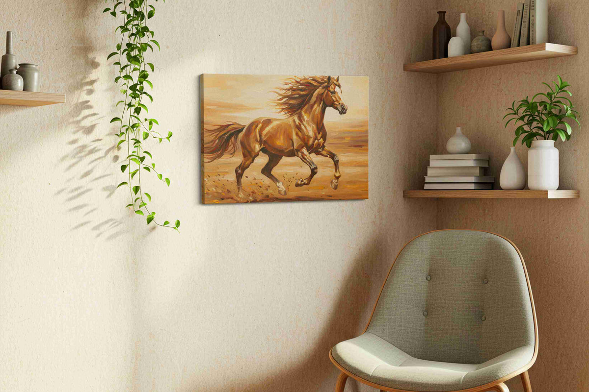 Galloping Freedom on Canvas horses canvas print, hanging on wall — view 3