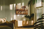 Galloping Freedom on Canvas horses canvas print, hanging on wall