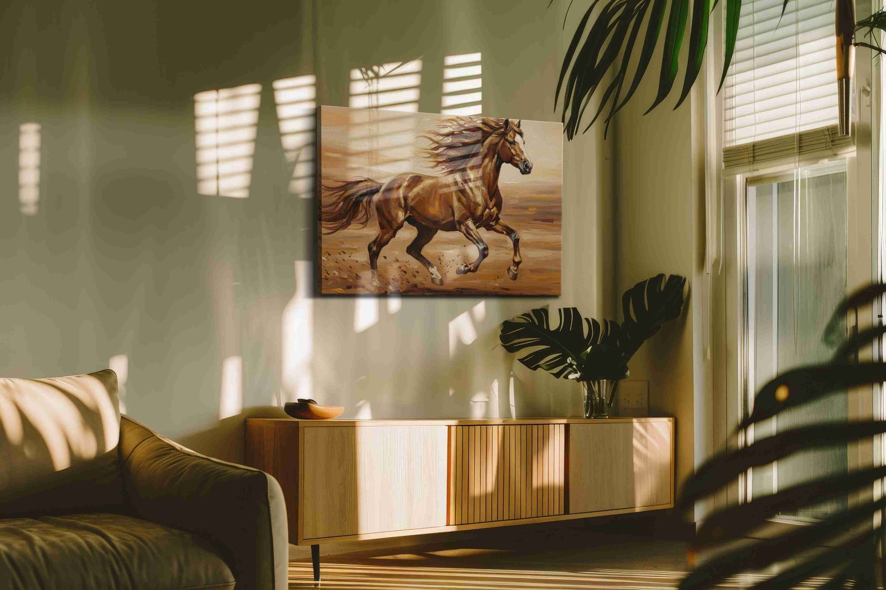 Galloping Freedom on Canvas horses canvas print, hanging on wall
