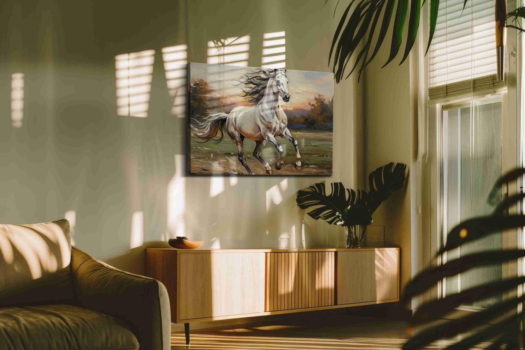 Galloping Sunrise Serenade – horses canvas wall art, gallery-wrapped, ready to hang