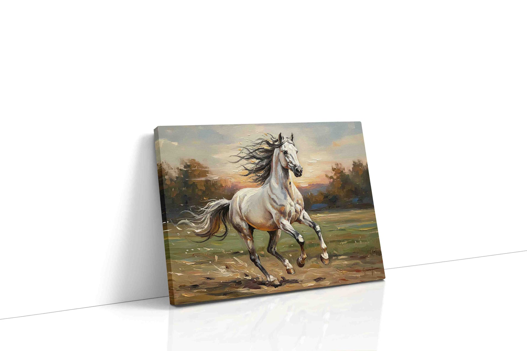 Galloping Sunrise Serenade horses canvas print, gallery-wrapped, ready to hang