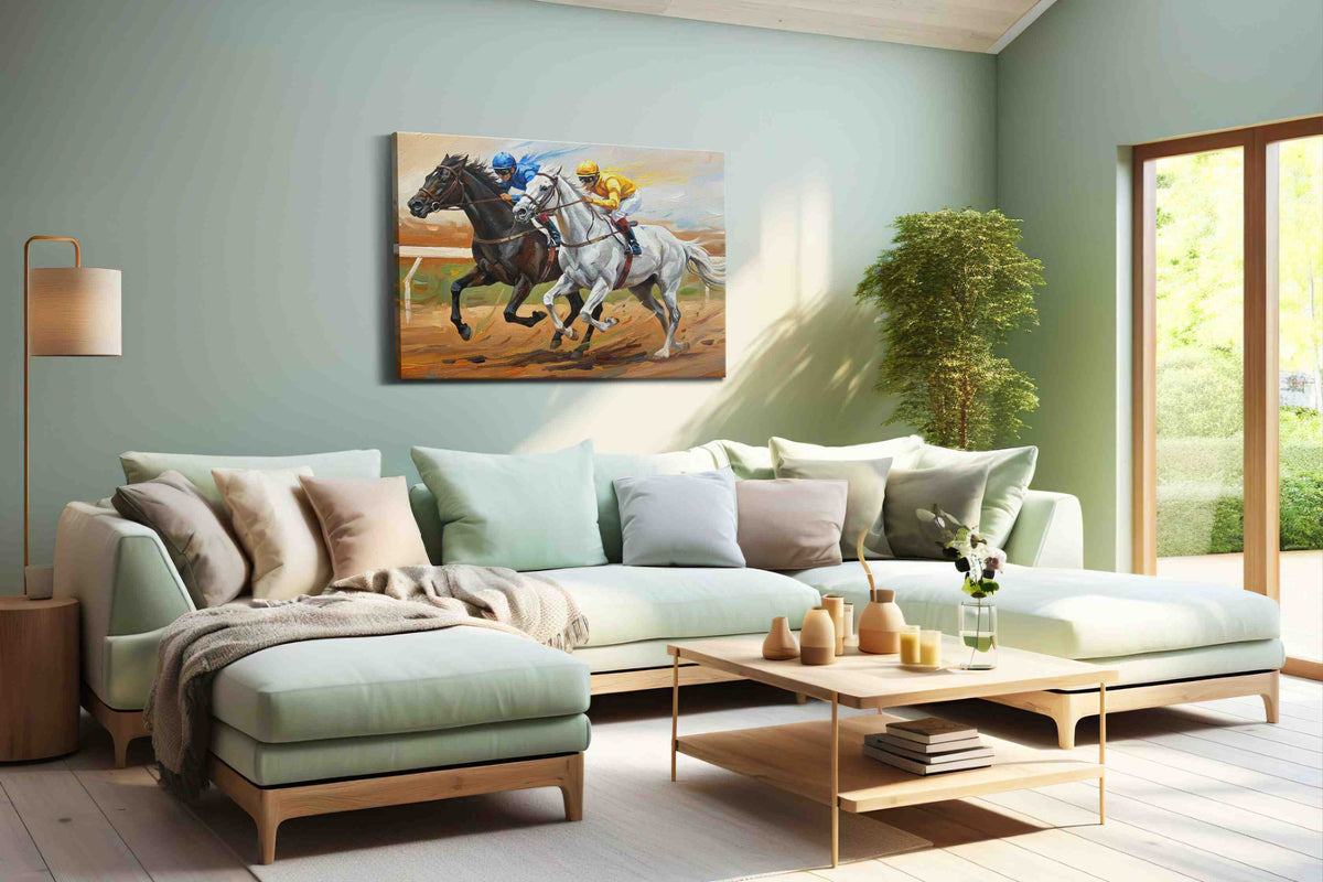 Galloping Thunderstorm – horses canvas wall art, gallery-wrapped, ready to hang