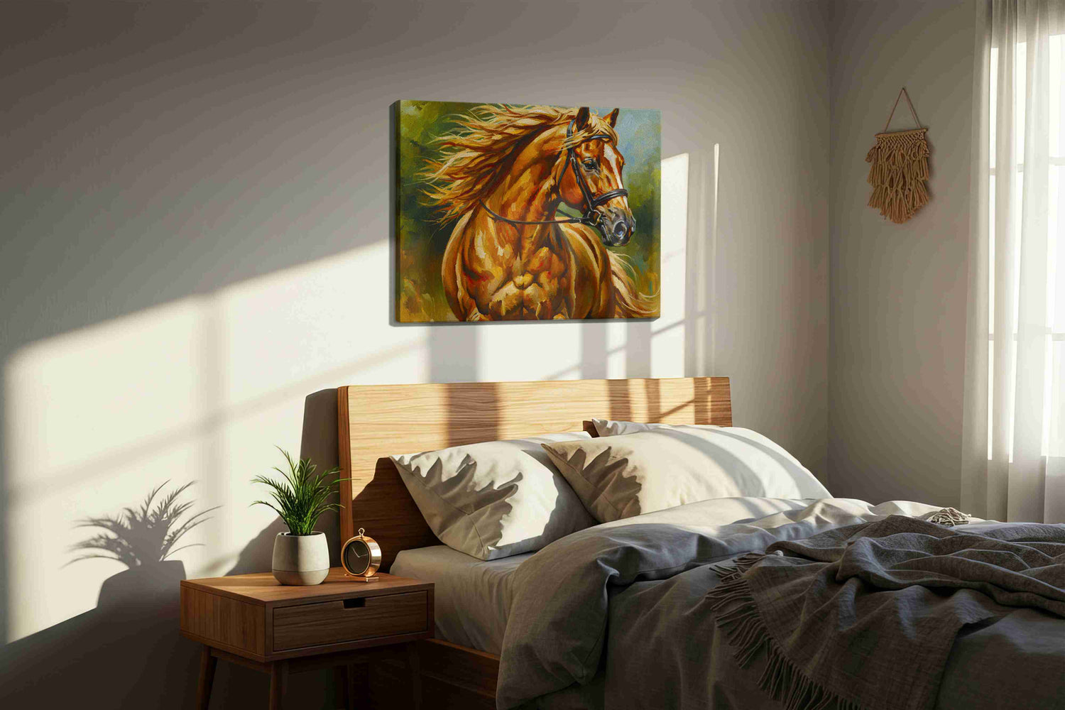 Golden Majesty Gallop – horses canvas wall art, gallery-wrapped, ready to hang